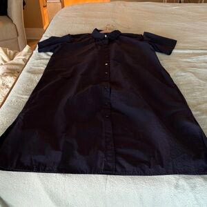 Eileen Fisher Ink Classic Collar Dress Cotton